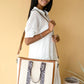 Jen & Co Haley Canvas Tote w/ Contrast Straps - M2086CN. Lifestyle image of style.