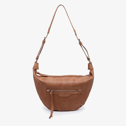 Jen & Co Leigh Distressed Hobo Bag - M2742. Caramel. Shoulder bag.