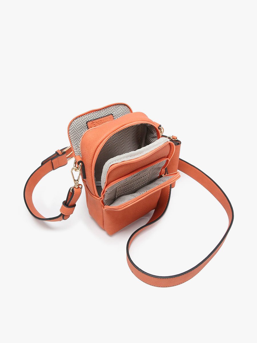 Jen & Co Parker 3 Compartment Crossbody w/ Pouch - M2080. Pocket view.