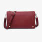 Jen & Co Phiona Studded Flapover Crossbody - M2672. Merlot
