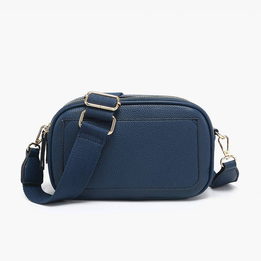 Jen & Co Sky Dual Zip Crossbody w/ Slip Pocket - M2531. Navy.