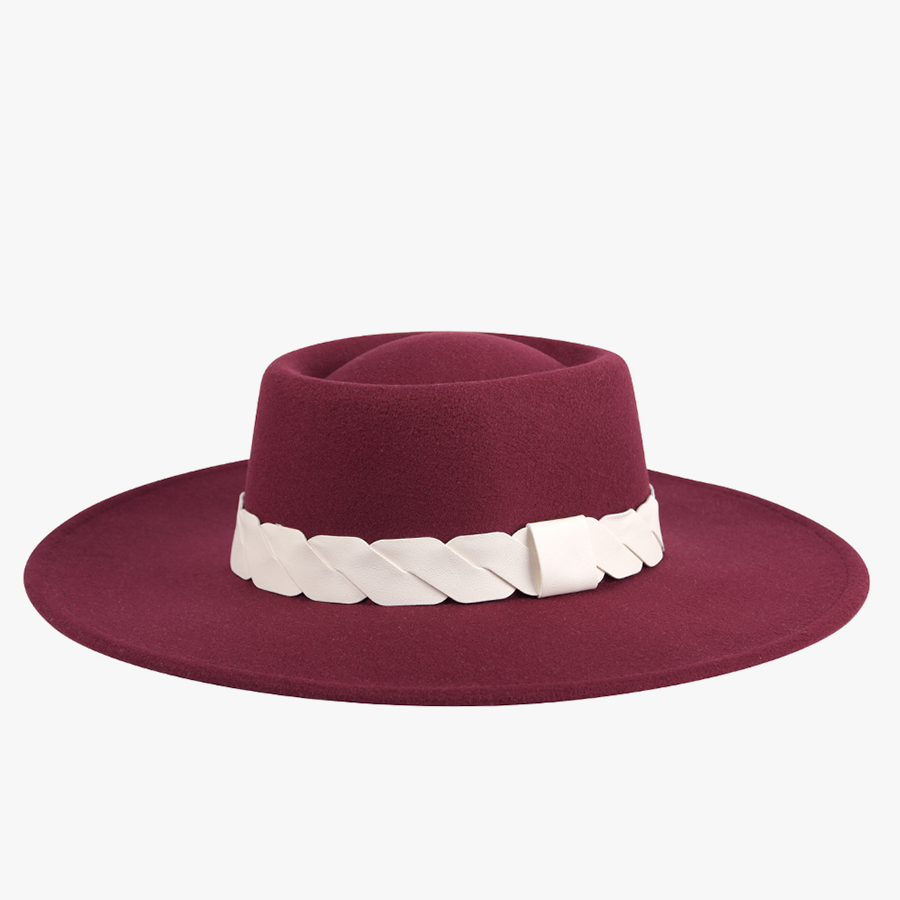 Jen & Co Wide Brimmed Hat in Wine