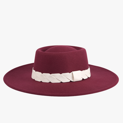 Jen & Co Wide Brimmed Hat in Wine