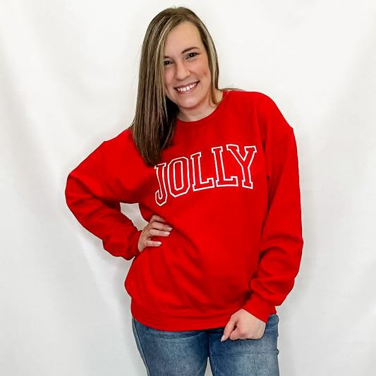 Jolly Holiday Red Graphic Sweatshirt