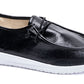Corkys Kayak Black Crinkle Metallic Slip-On Boat Shoes