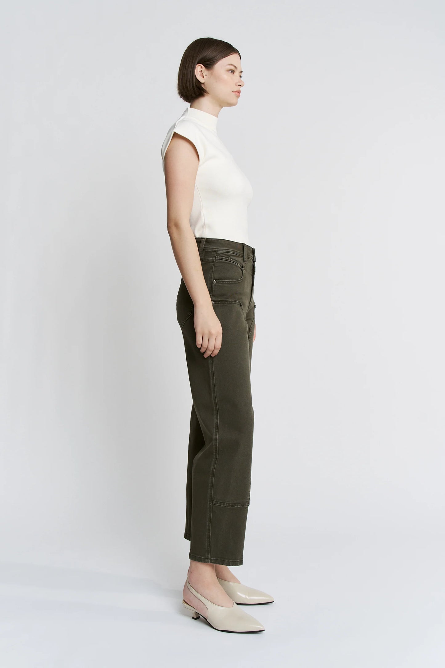 Mica Dark Fern Hi-Rise Ankle Straight Barrel Jeans - MDP-T3577DFA