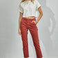 Mica Dark Rust High Rise Utility Straight Crop Jeans - MDP-T570DR