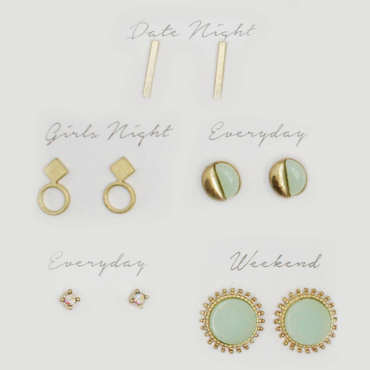 MIT Multipack Stud Earrings Set with Gift Box - ED10013. Fashion City.