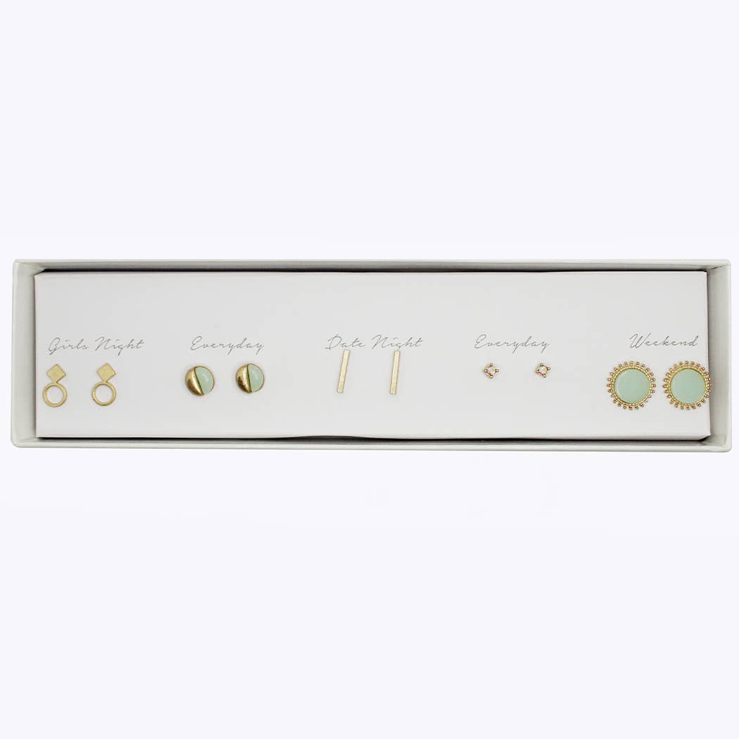 MIT Multipack Stud Earrings Set with Gift Box - ED10013. Fashion City.
