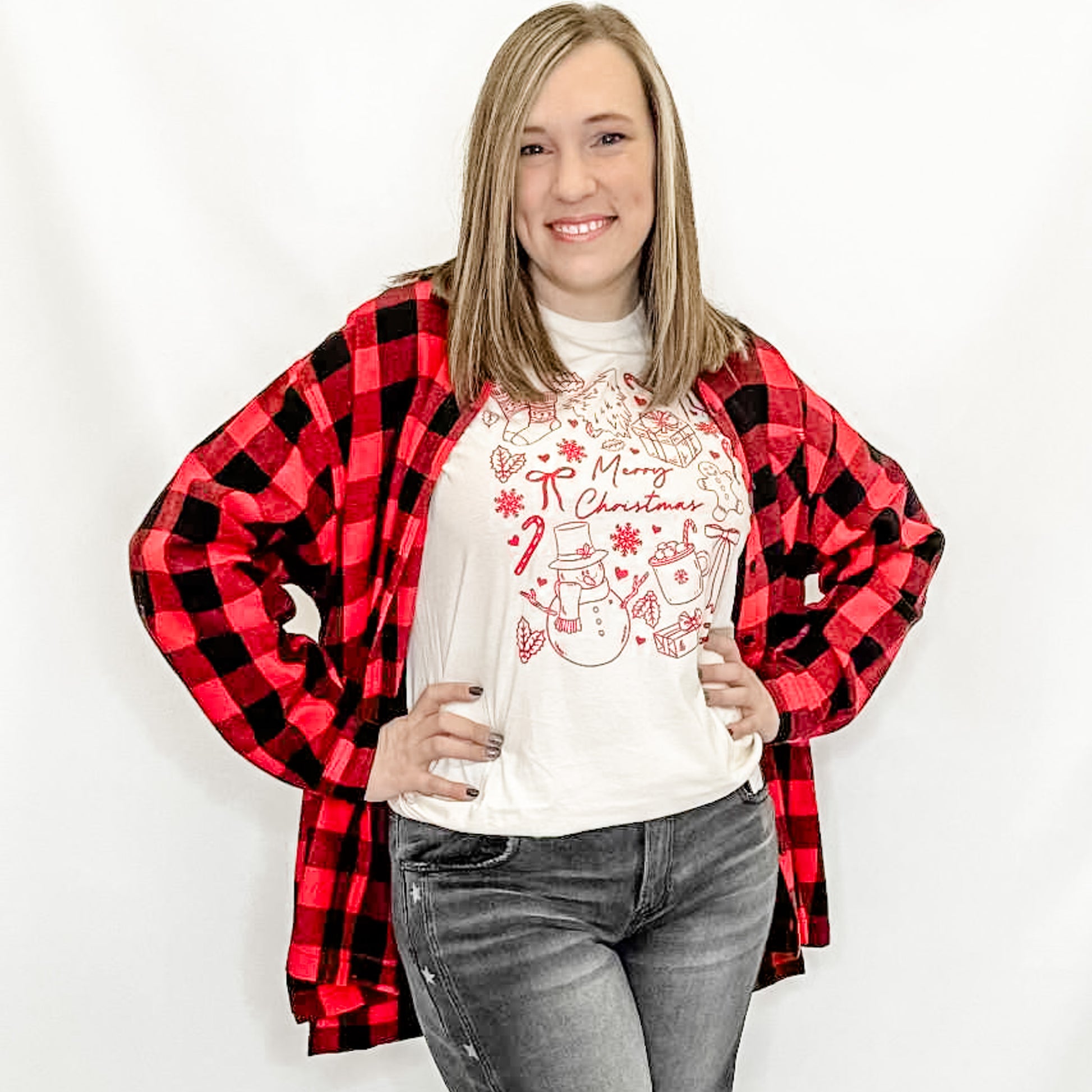 Merry Christmas Tan Graphic Tee