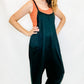 Black, Everyday Sleeveless Terry Jumpsuit