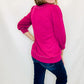 Magenta Knit V-Neck Top