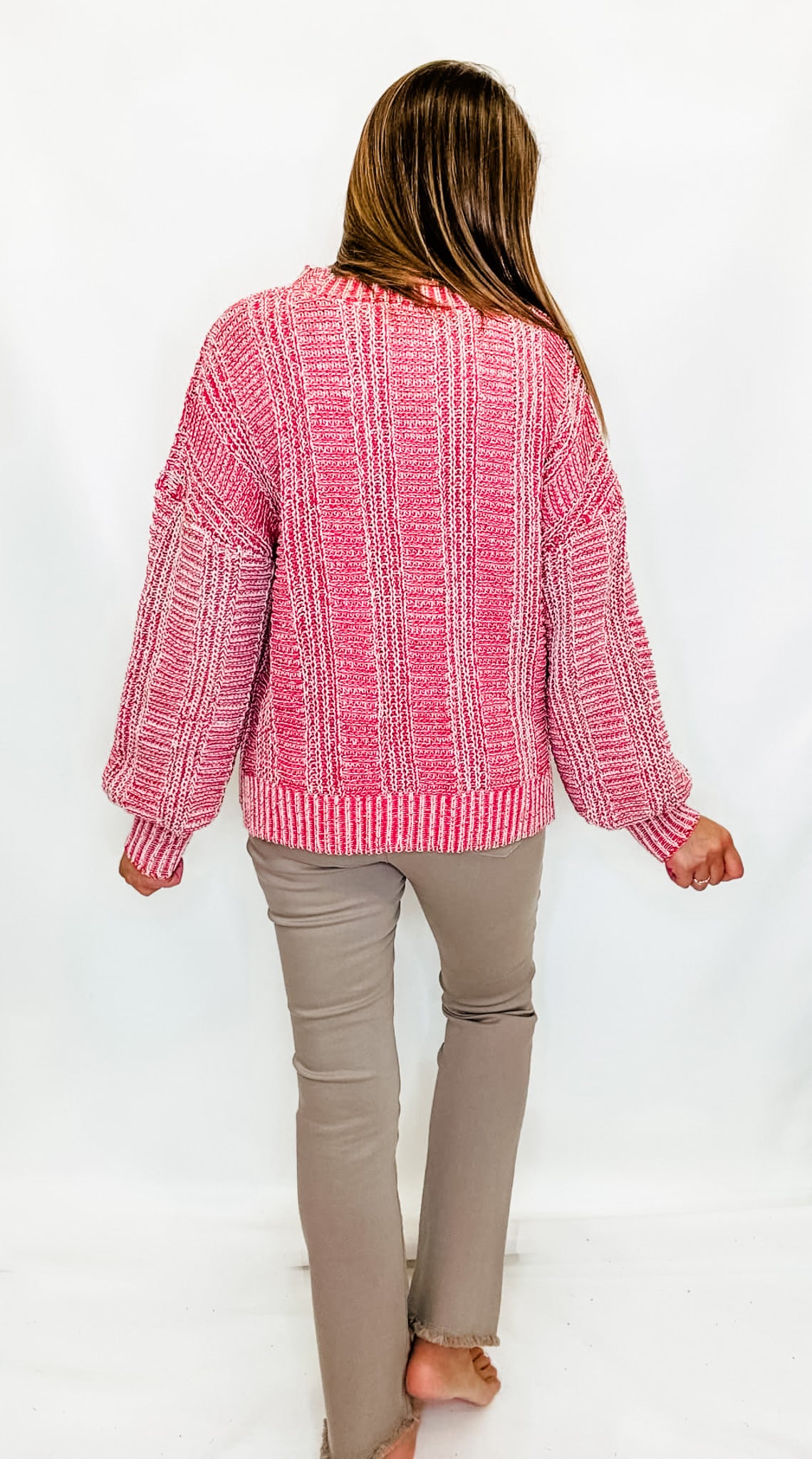 Mauve Two-Tone Knit Sweater