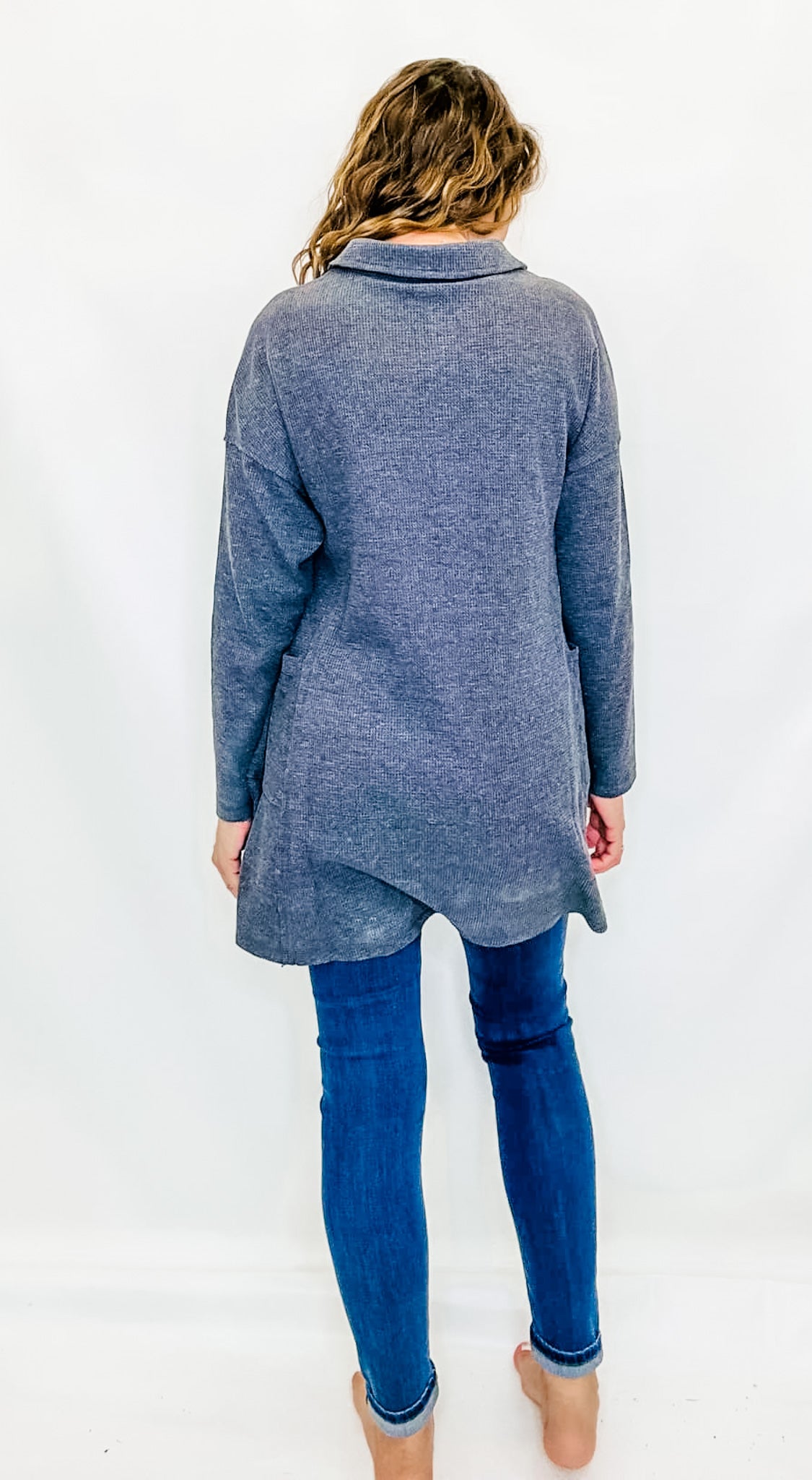 Collared Henley Tunic Dress - Variety