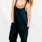 Black, Everyday Sleeveless Terry Jumpsuit