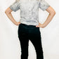 Tribal Pull-On Ankle Pant with Hem Detail