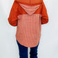 Rust Two-Tone Jacket with Hood