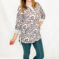 Oatmeal & Purple Leopard Knit Top