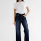 Mica Blue Whale Hi Rise Wide Leg with Cuff Hem Jeans - W3246DK