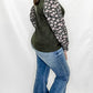 Olive & Floral Print Smocked Cuff Long Sleeve. Dressy. Staccato brand.