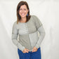 Olive Half Button Color Block Top. Staccato