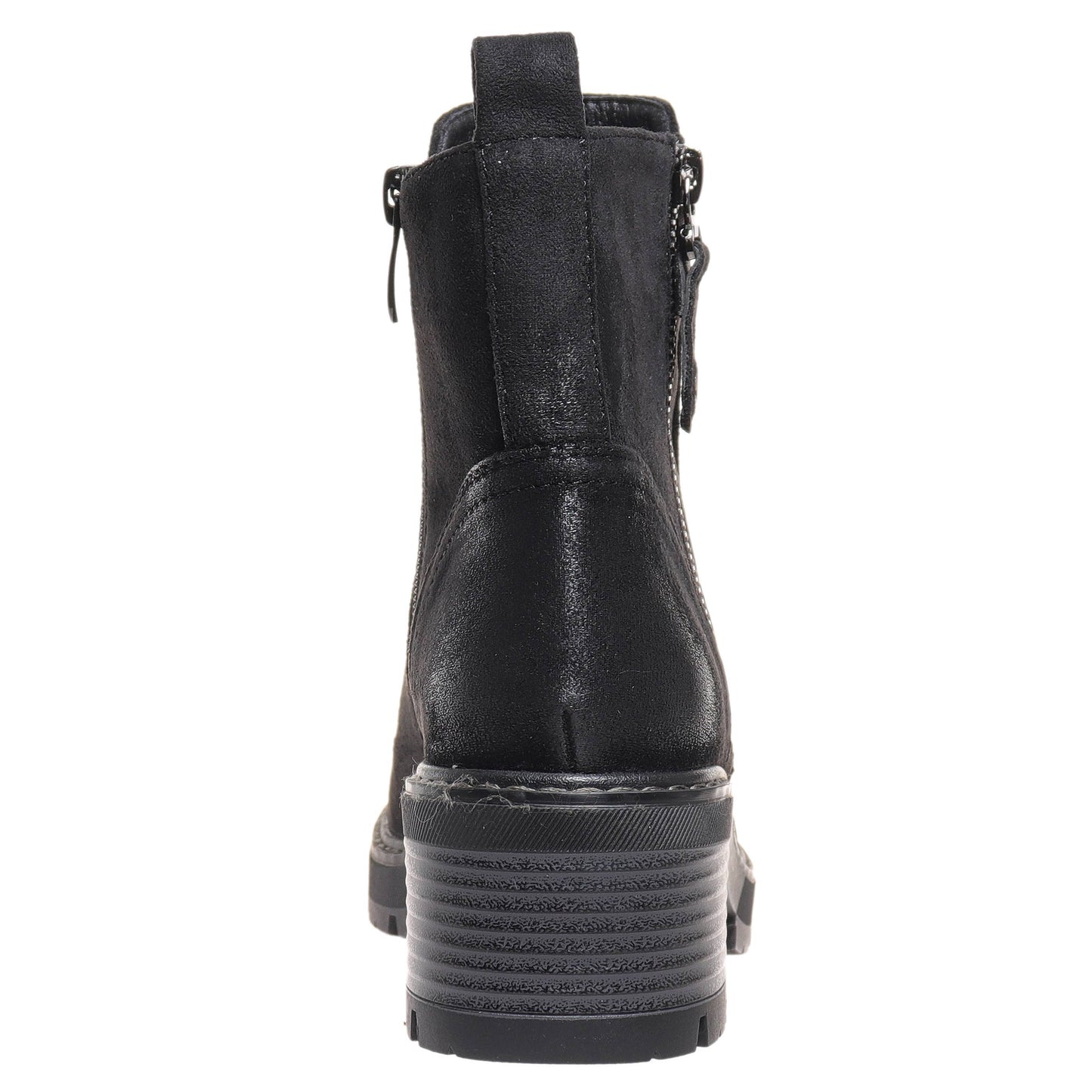 Pierre Dumas Black Everlee-1 Boots. Heel view.