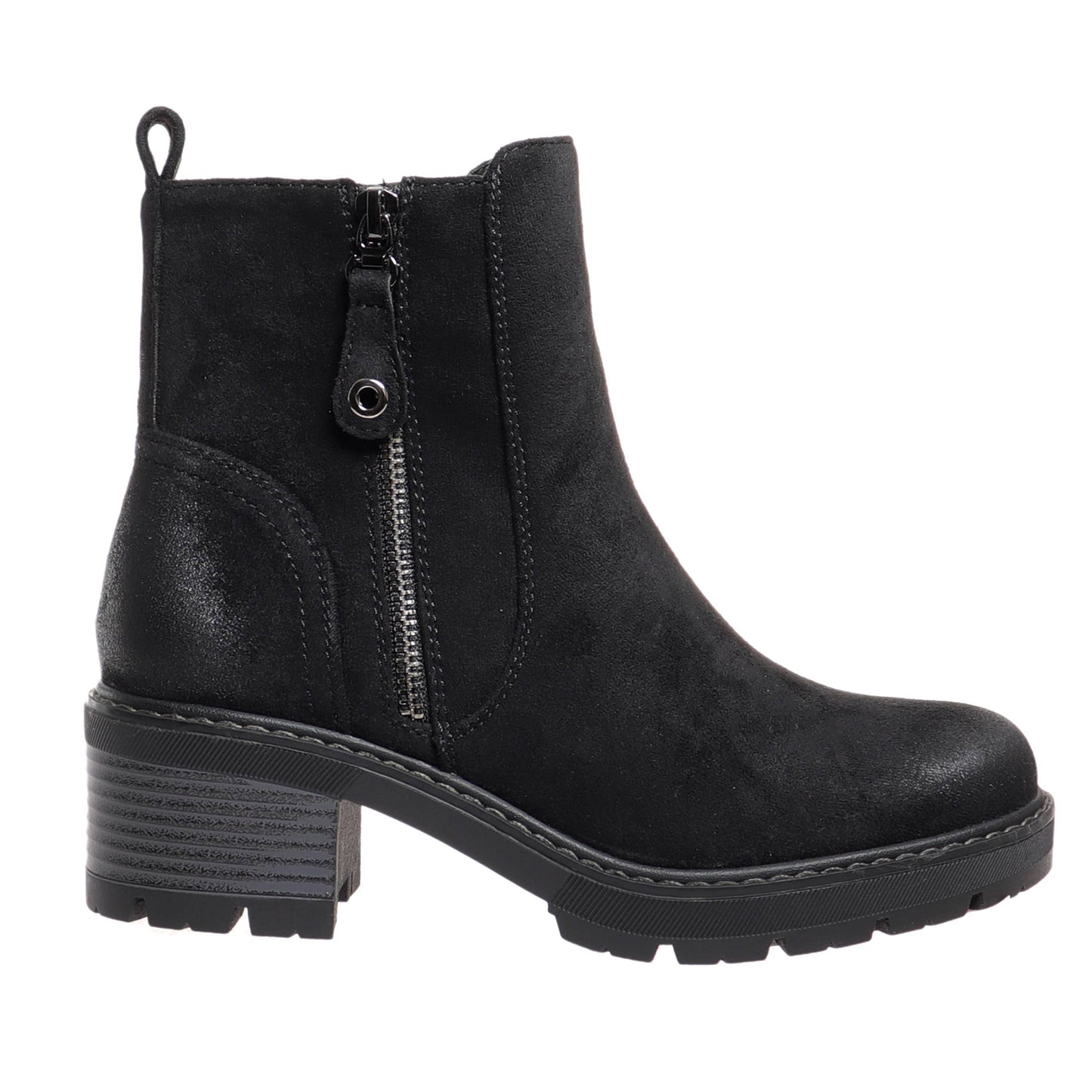 Pierre Dumas Black Everlee-1 Boots. Side view 2.