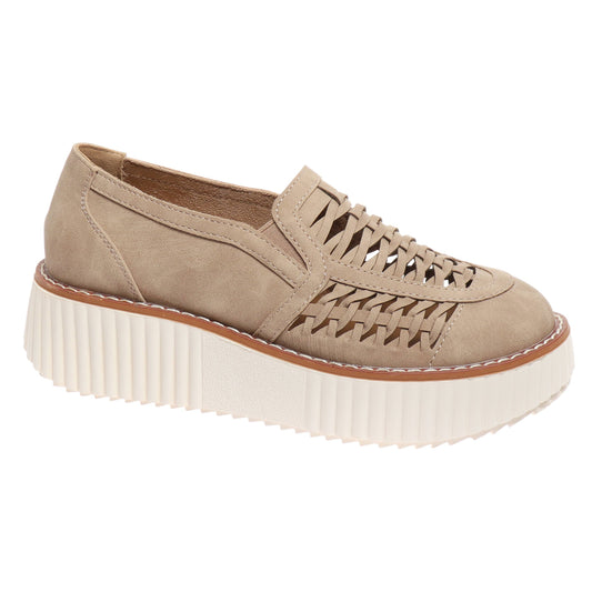 Pierre Dumas Taupe Sweet 9 Platform Loafers
