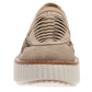 Pierre Dumas Taupe Sweet 9 Platform Loafers. Front view.