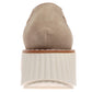 Pierre Dumas Taupe Sweet 9 Platform Loafers. Back view.