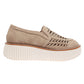 Pierre Dumas Taupe Sweet 9 Platform Loafers. Side view.