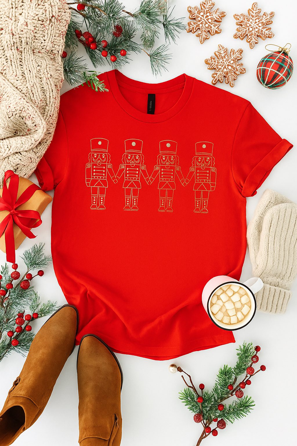 Red Nutcracker Holiday Graphic Tee