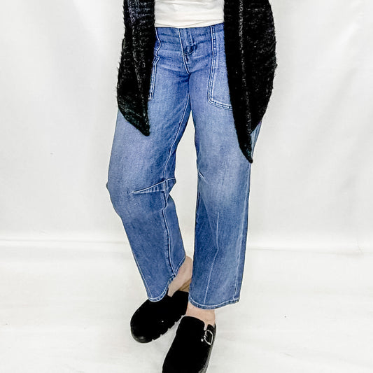 Risen 4 Way Stretch Barrel Patch Pocket Jeans - PGA21430