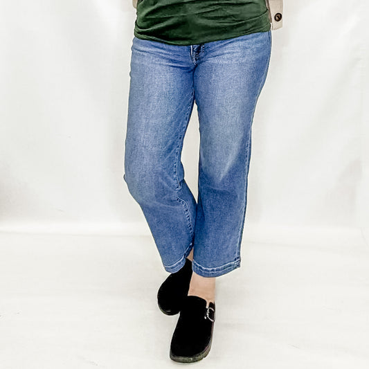 Risen Tummy Control High Rise Crop Straight Jeans - RDP5966