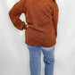 Rust Orange, Textured V-Neck Top from Heimish in Plus size only.