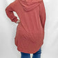 Rust Ribbed Button Up Jacket