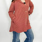 Rust Ribbed Button Up Jacket 