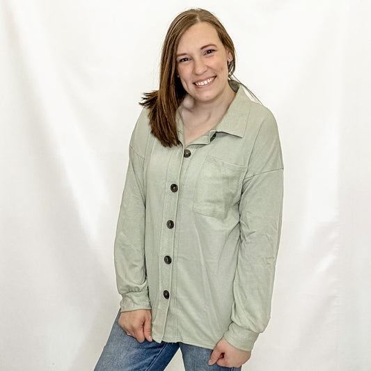 Sage Green Button Down Jacket