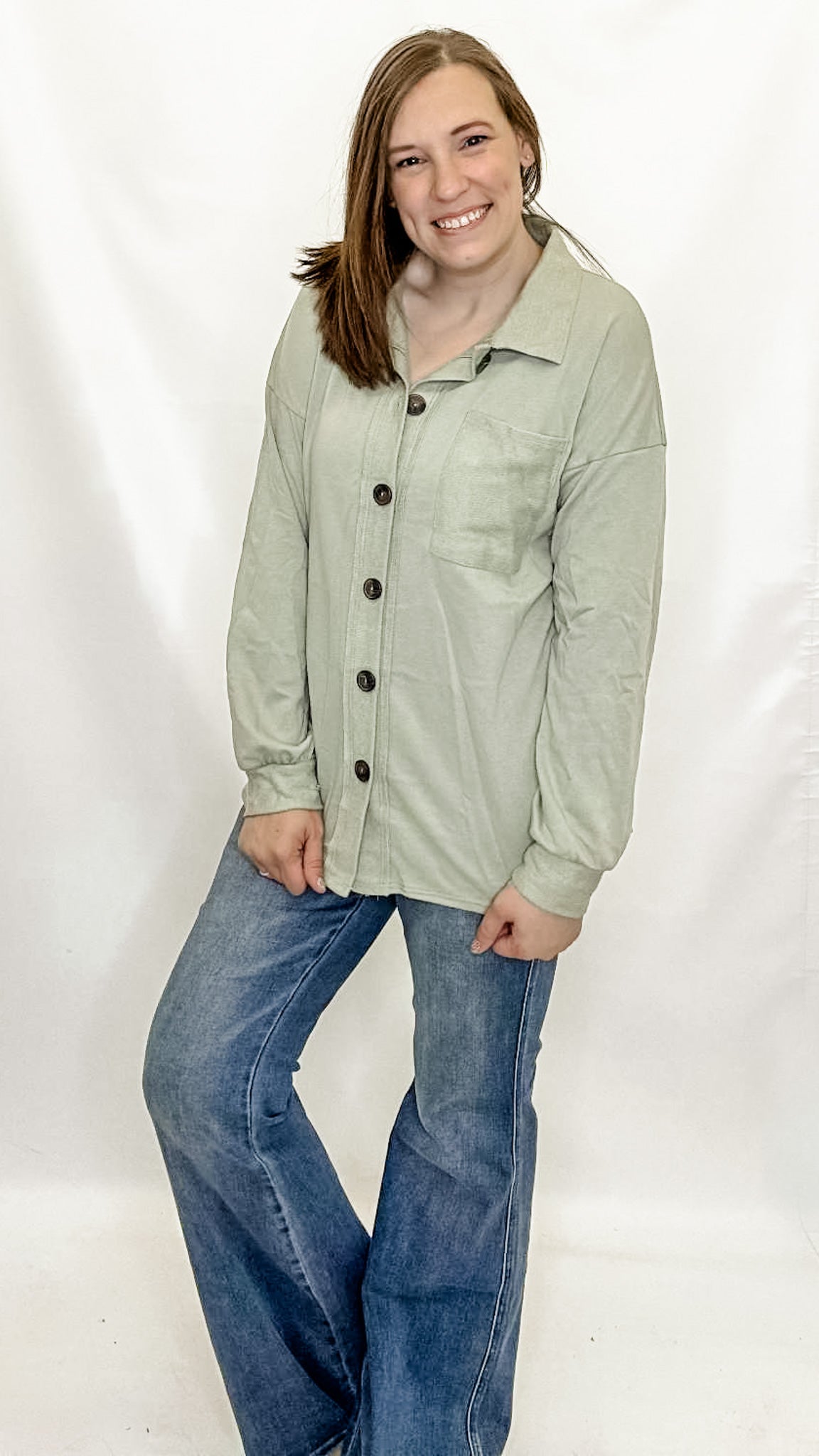Sage Green Button Down Jacket