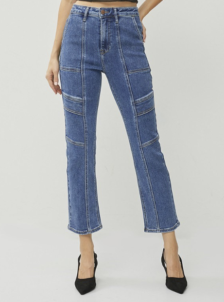 Risen High Rise Ankle Straight Jeans - RDP5602