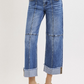 Risen Slouchy Cropped Wide Jeans with Cuff - PWC21406