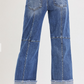 Risen Slouchy Cropped Wide Jeans with Cuff - PWC21406