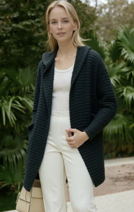 Black & Hunter Green Sparkle Cardigan