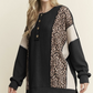 Black & Leopard Long Sleeve Top
