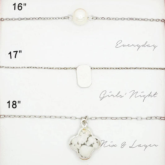 Silver Assorted Layering Pendant Necklace Gift Set - ND10081. Fashion City.