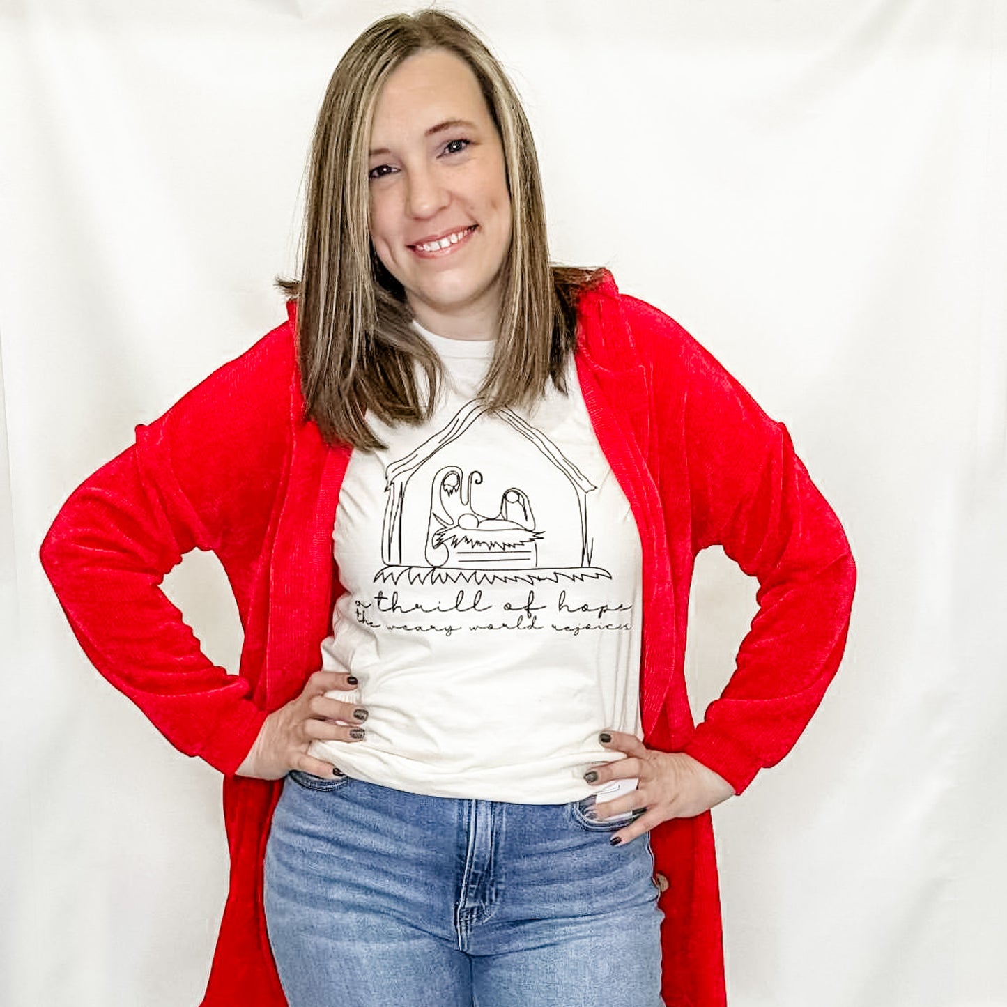 Thrill of Hope Manger Holiday Graphic Tee