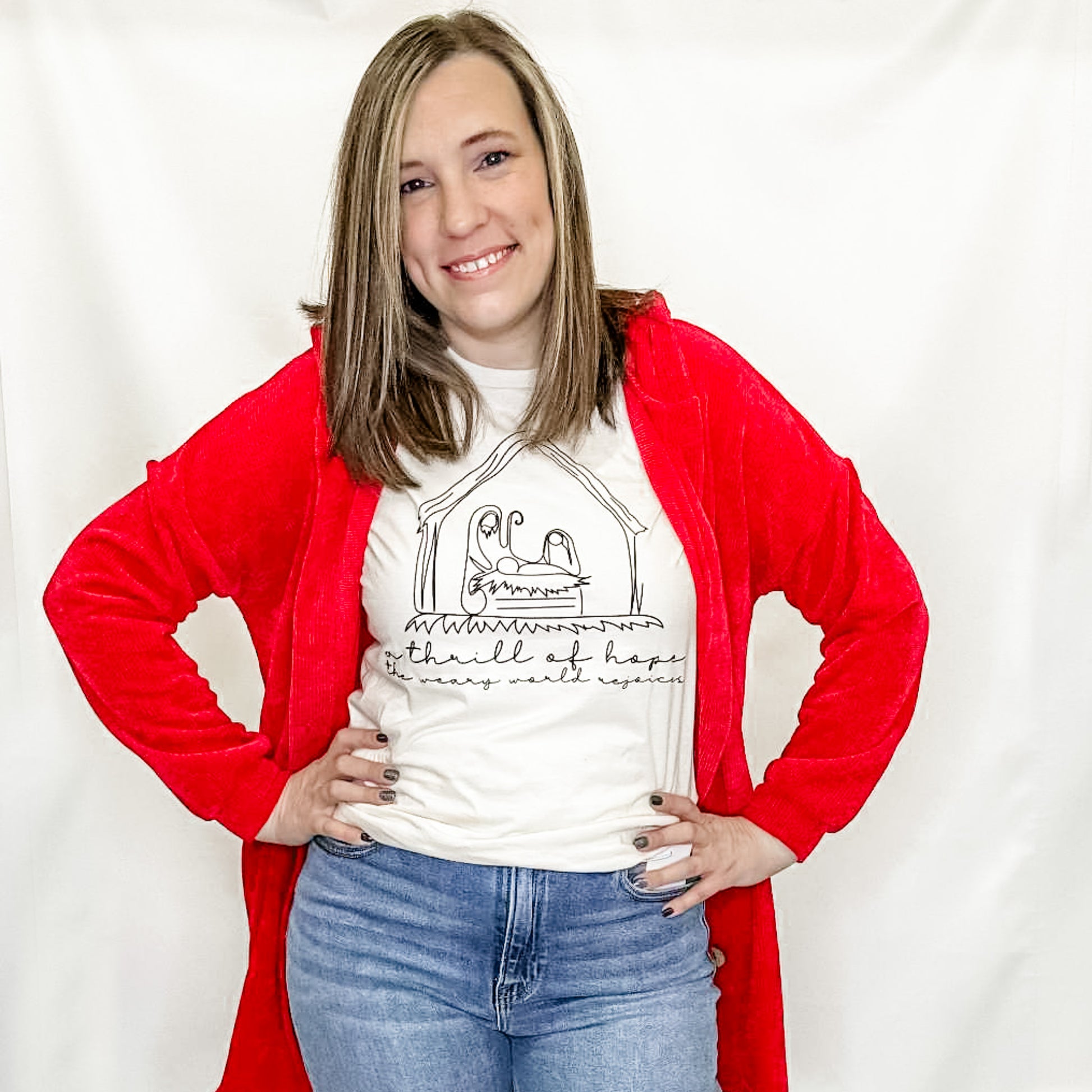 Thrill of Hope Manger Holiday Graphic Tee