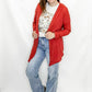 Waffle Knit Open Cardigan from Heimish. Great lightweight, layering cardigan. Rust or burgundy.