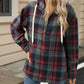 Navy, Green & Red Plaid Hooded Shirt