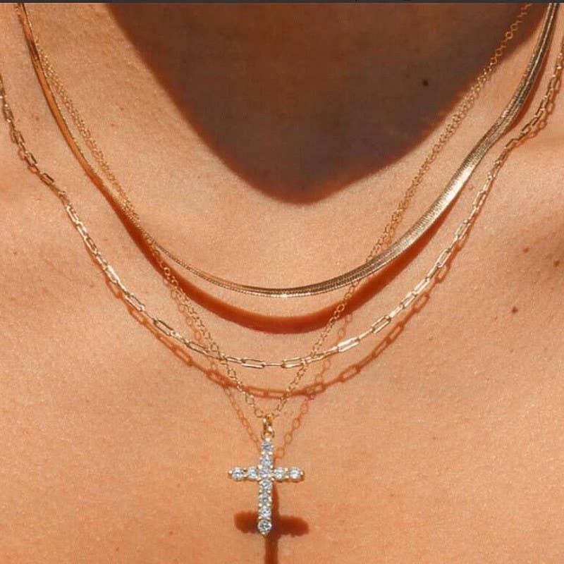 Layered Cross Necklaces - Variety